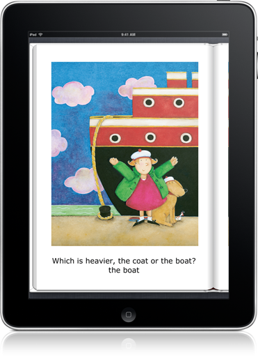 The rhymes and easy vocabulary in The Pea or the Flea? (iOS eBook) help build skills and confidence.
