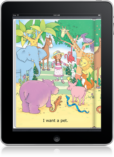 Kids can definitely relate to wanting a very specific pet in I Want a Pet (iOS eBook).