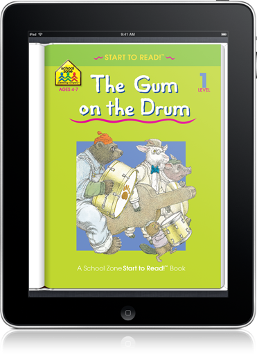 The Gum on the Drum (iOS eBook) is a rhyming story about a drum-playing bear who gets a lesson in where not to put his gum.