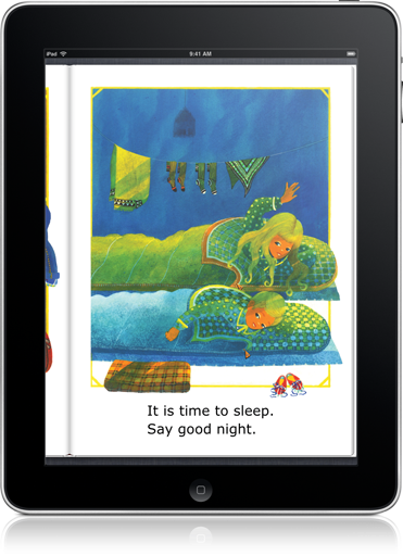 Bold illustratrations and easy vocabulary in this Good Night (iOS eBook) will help beginning readers focus.