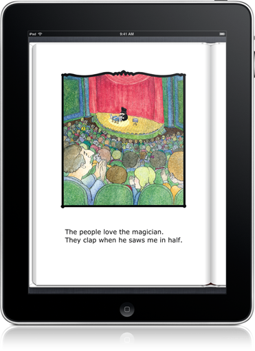 The disgruntled rabbit in It's Magic (iOS eBook) will be sure to make kids smile.