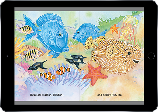 Underwater (iOS eBook) uses rhyming words to build early reading skills.