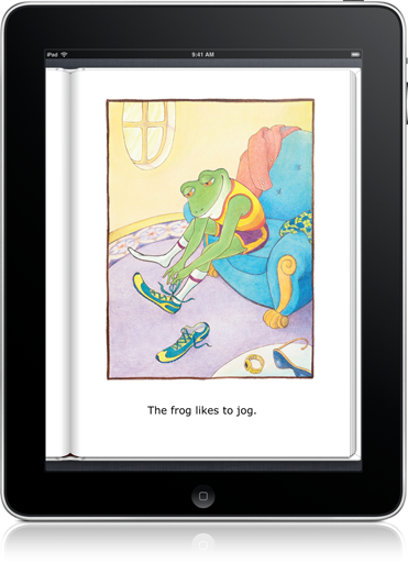 Jog, Frog, Jog Classic (iOS eBook) makes use of rhyming words to help build early reading skills.