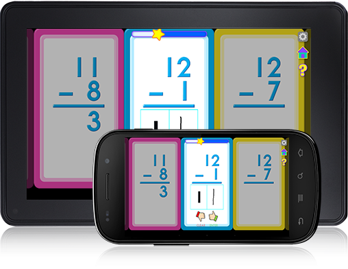 With this Subtraction Flash Cards Android app, kindergartners and first graders get hands-on practice.