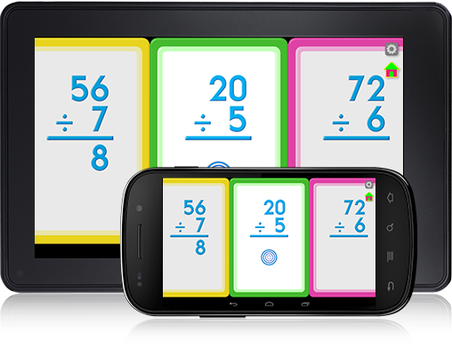 Give kids a division workout with this Division Flash Cards Android app.
