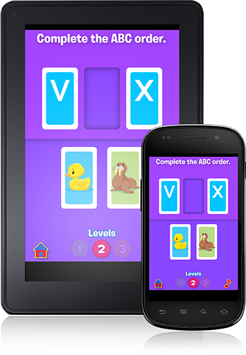 As skills grow, so does the challenge in this Alphabet Flash Cards (Android App).