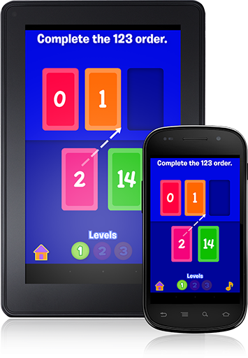 Three levels of play in this Numbers Flash Cards (Android App) move beyond memorization and stretch problem-solving skills.