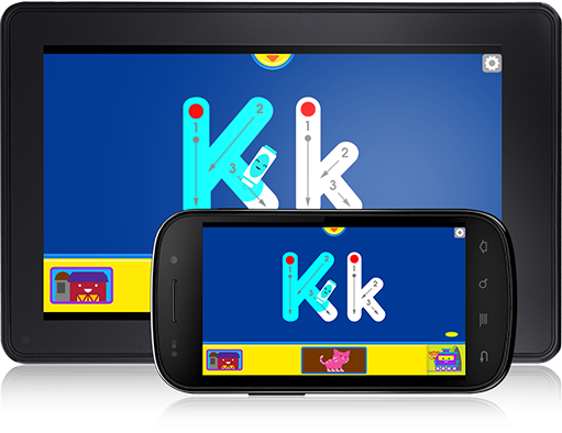 Clickity-Clack Alphabet (Android App) introduces early reading and writing skills.