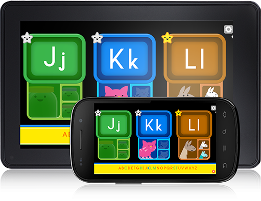 Clickity-Clack Alphabet (Android App) has three different learning activities.