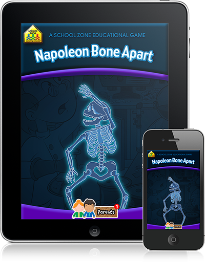Napoleon Bone Apart (iOS App) makes a game out of learning the names of bones in the human skeleton.