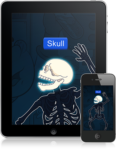 Napoleon Bone Apart (iOS App) lights up a lesson in science.
