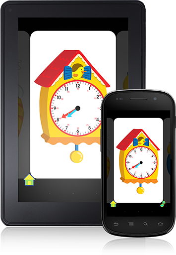 Telling Time Flash Cards (Android App) displays analog times.